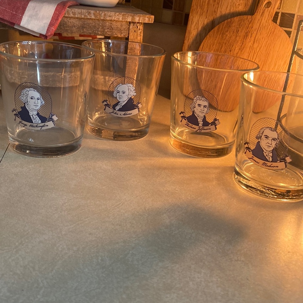 First 4 presidents whisky glasses